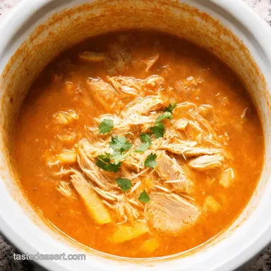 Creamy Crockpot Chicken Tortilla Soup Easy Fiesta Dinner Recipe Card