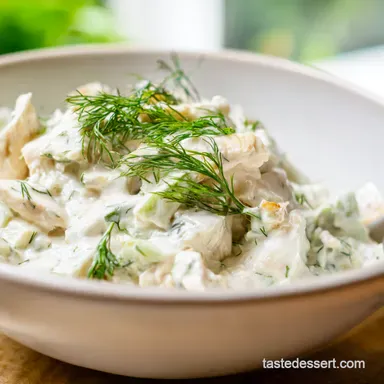 Easy Canned Chicken Recipes Creamy Lemon Dill Salad Recipe Card