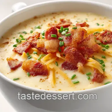 Creamy Dreamy Potato Soup (with Extra Crispy Bacon Crumble) presentation