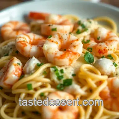 Creamy Dreamy Shrimp Linguine Alfredo presentation