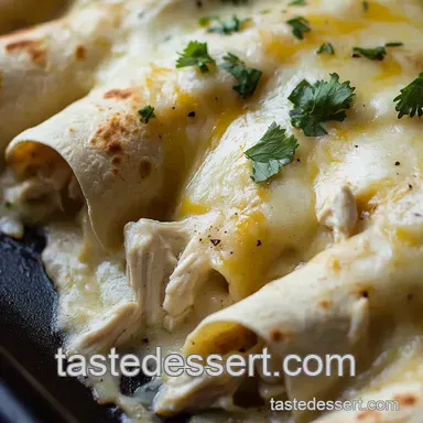Creamy Dreamy White Chicken Enchiladas presentation