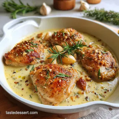 Creamy Garlic Chicken: Silky & Flavorful Skillet Recipe Card
