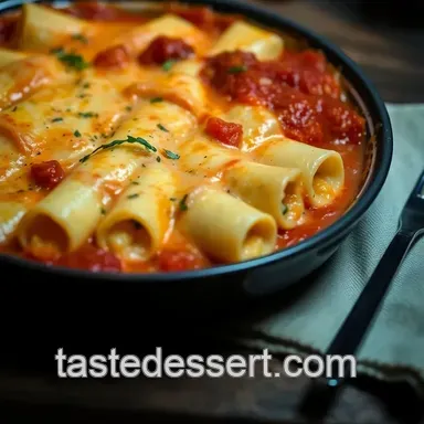 Creamy Ricotta and Spinach Stuffed Manicotti presentation