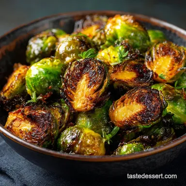 Foolproof Crispy Air Fryer Brussels Sprouts with Sweet Balsamic Recipe Card