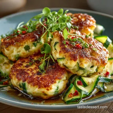 Crispy Halloumi Zucchini Recipes Baked Fritters for Dinner Recipe Card