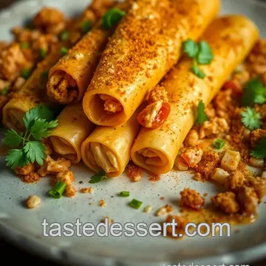 Crispy Chicken Flautas: A Mexican Fiesta presentation