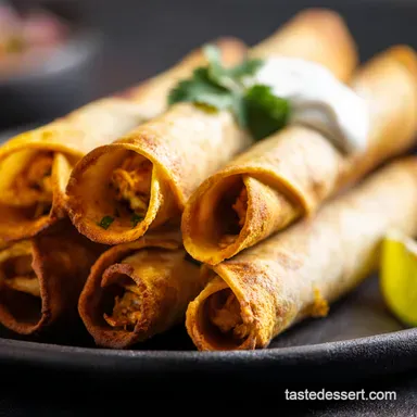 Crispy Mexican Flautas: Easy Chicken Taquitos Recipe! Recipe Card