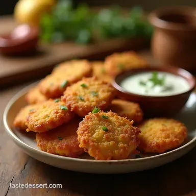 Light Crispy Chicken Fritters with Zesty Herb Dip Recipe Card