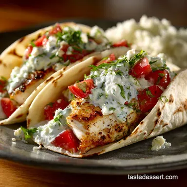 Greek Tzatziki Fish Tacos Mediterranean Crunch with Zesty Tzatziki Recipe Card