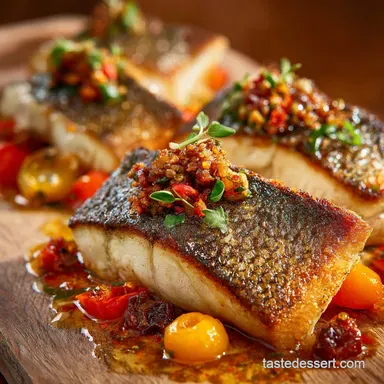 Mediterranean Sea Bass: Restaurant-Quality Crispy Skin Fillets Recipe Card