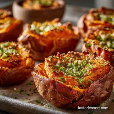 Smashed Sweet Potatoes: Ultra-Crispy Oven Recipe with Smoked Paprika Recipe Card