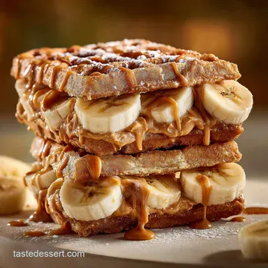 15Minute Waffled Peanut Butter and Banana Sandwich The Crispy King Recipe Card