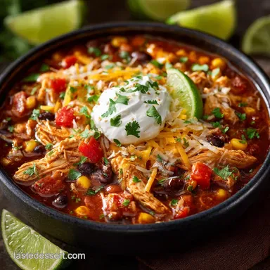 Crock Pot Chicken Taco Chili Easy SetItandForgetIt Dinner Recipe Card