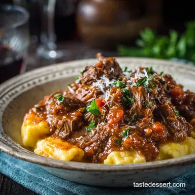 CrockPot Recipes for Two Rich Tender Beef Ragu Dinner Recipe Card