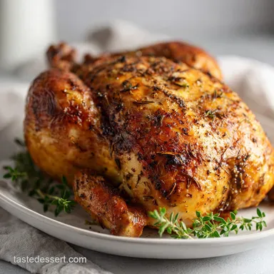 Crockpot Rotisserie Chicken Recipe Tender Juicy No Oven Needed with Herbs - Method-Based Recipe Card
