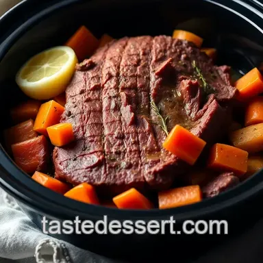 Crockpot Rump Roast with Gravy presentation