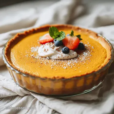 Crustless Pumpkin Pie: Silky Custard in 70 Minutes Recipe Card