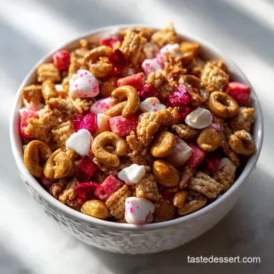 Cupid Crunch Valentine's Day Trail Mix with White Chocolate: Crisp & Sweet Recipe Card