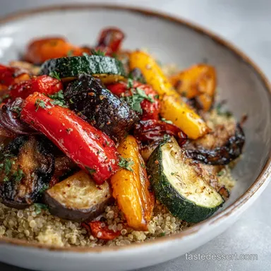 Daniel Fast Recipe with Roasted Vegetables and Quinoa Recipe Card