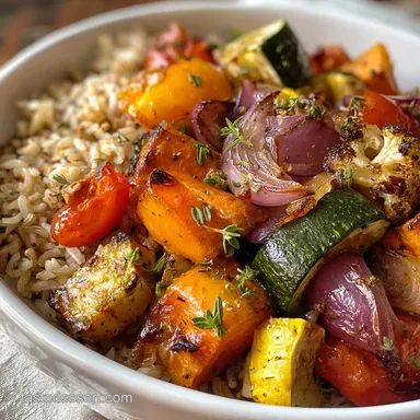 Daniel Fast Recipe with Roasted Vegetables and Brown Rice: Nutrient-Dense Bowl Recipe Card