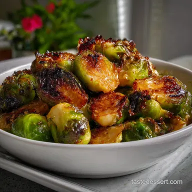 Easy Vegetarian Thanksgiving Side Everyone Will Love with Roasted Brussels Glaze Recipe Card