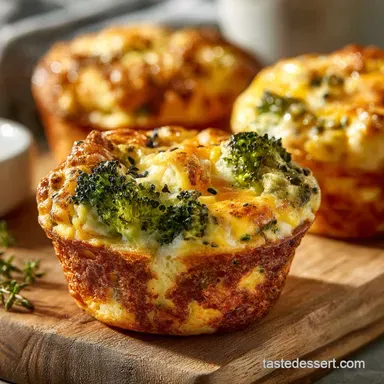 Broccoli and Cheese Egg Muffins Quick High-Protein Breakfast Recipe Card