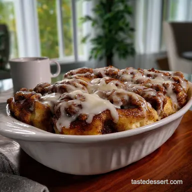 Cinnamon Roll Casserole: Velvet Custard Baked Rolls Recipe Card