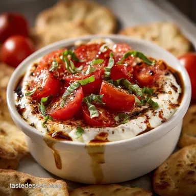 Caprese Dip The Easy Creamy NoCook Appetizer Recipe Card
