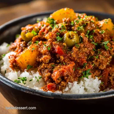 Authentic Cuban Crock Pot Picadillo Easy Slow Cooker Recipe Recipe Card