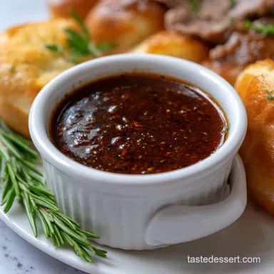 Au Jus: The Best Easy Homemade Beef Dipping Sauce Recipe Card