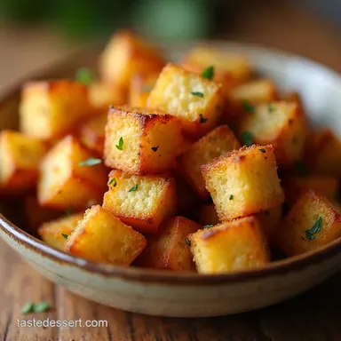 The Best Homemade Croutons Crispy Garlic Herb Recipe Recipe Card