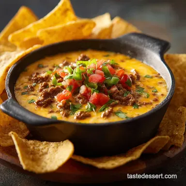 Cowboy Queso Loaded Beef and Velveeta Cheese Dip Recipe Recipe Card