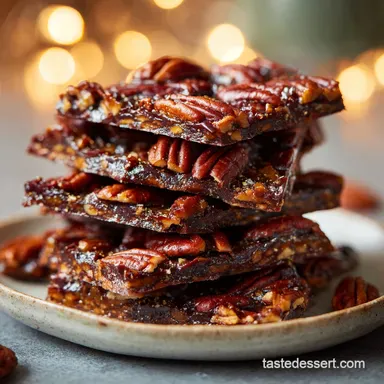 Pecan Pie Bark Recipe: 17 Minute Crispy Caramelized Treat Recipe Card