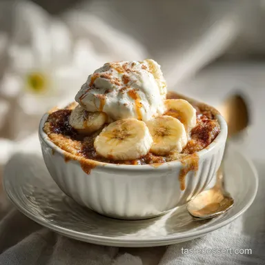 Southern Banana Cobbler a Delicious Easy Dessert Recipe with Cinnamon Baked Golden Recipe Card