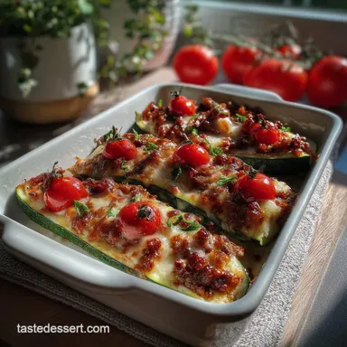 Stuffed Zucchini: High-Protein Summer Dinner Idea Recipe Card