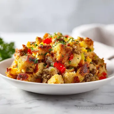 Easy Stuffing Recipe: Baked Golden Edges Recipe Card