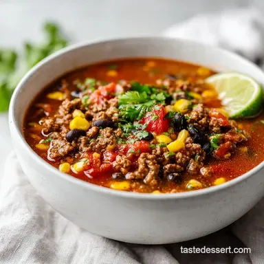 Easy Taco Soup Recipe in 20 Minutes Recipe Card