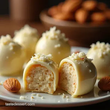 Easy White Chocolate Coconut Candy Recipe Raffaello Inspired Sweets Recipe Card