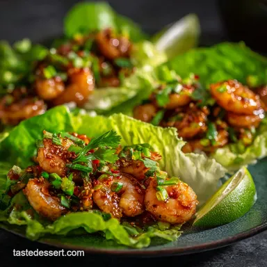 Shrimp Lettuce Wraps Quick Zesty GingerLime Recipe 25 Min Recipe Card