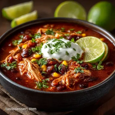 Effortless Slow Cooker Chicken Taco Chili Easy Healthy Dinner Recipe Recipe Card