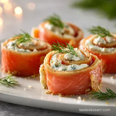 Showstopper Smoked Salmon Pinwheels with Cream Cheese Dill Recipe Card