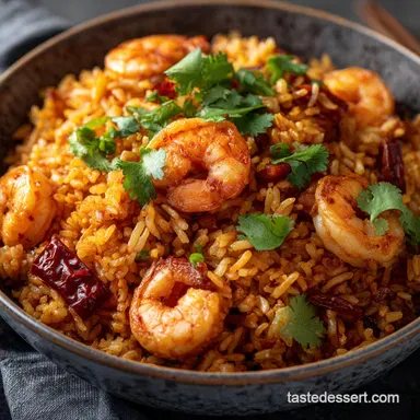 Spicy Shrimp Fried Rice Quick Umami Recipe for Weeknights Recipe Card