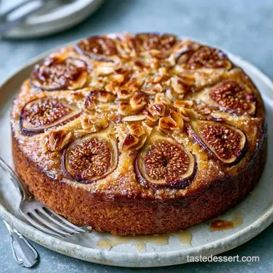 Fig Cake with Almonds in 50 Minutes Recipe Card