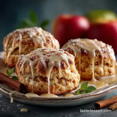 Apple Scones with Spiced Glaze: Flaky Tender Bake Recipe Card