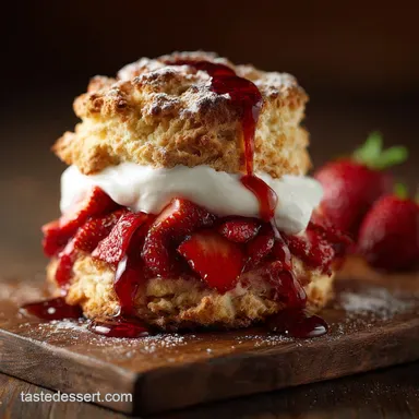 Strawberry Shortcake Recipe: Flaky Scone-Style Shortcakes Recipe Card
