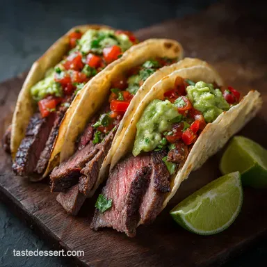 Steak Tacos: Smoky Flank Steak Recipe with Guacamole-Crema
