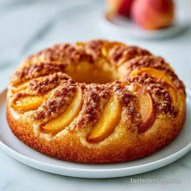Fluffy Peach Coffee Cake in 60 Minutes Recipe Card
