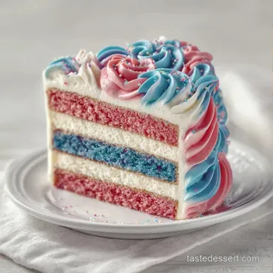 Fourth of July Layered Cake for 10 People Recipe Card