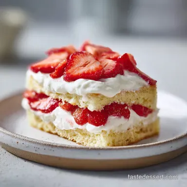 French Strawberry Cake for 12 Slices Recipe Card