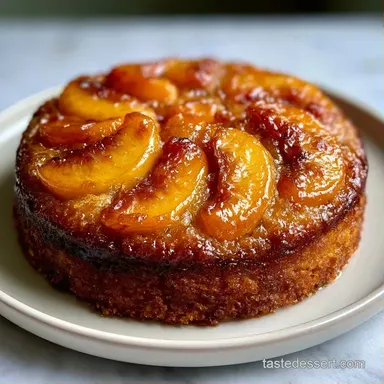Fresh Peach Cake Recipe for 8 Slices Recipe Card